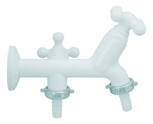 Imagen de CANILLA PARED CON CONEXION P/MAQUINA LAVAR ABS BLANCO  VIQUA