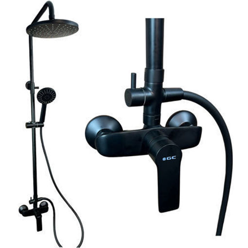 Imagen de Barral ducha exterior monoc. blaster negro mate GC