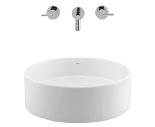 Imagen de Lavatorio de apoyo redondo (cilíndrico) 400 blanco DECA