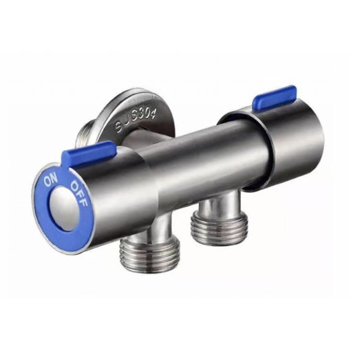 Imagen de DUCHA HIGIENICA EXT. INOX. SALIDA DOBLE C/LLAVE OMMIX