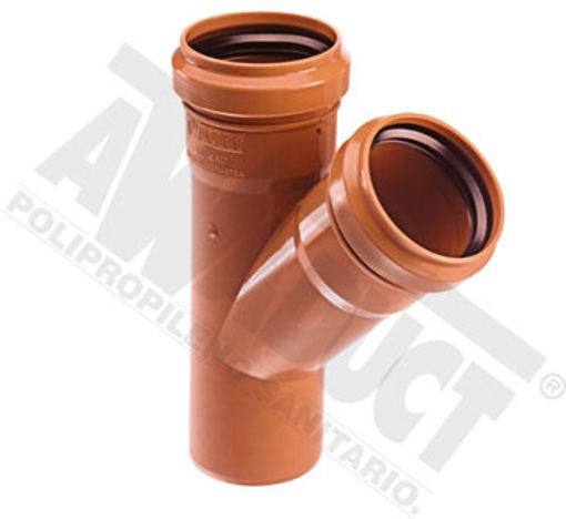 Imagen de RAMAL 45º MH 110 X 63  POLIPROPILENO NEGRO JE RIGID