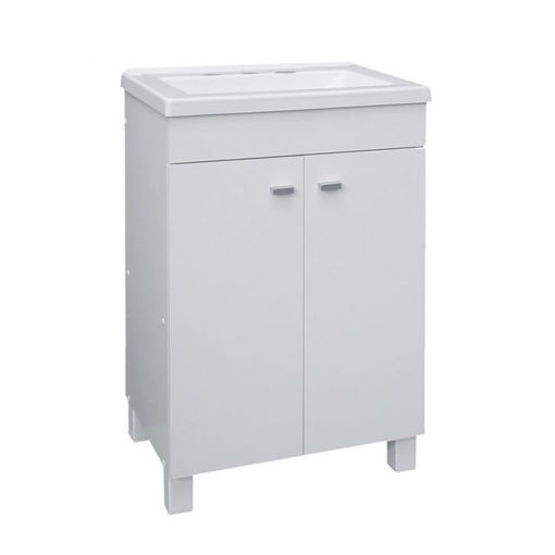 Imagen de Mueble 2 puertas 52cm Alba blanco con mesada poliuretano 3ag. AMUBE