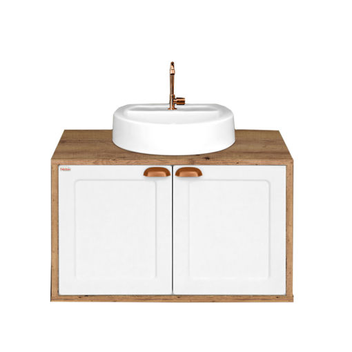 Imagen de Mueble 2 puertas 78cm MDF sin bacha Creta rustico blanco FABRIBAM