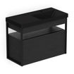 Imagen de Mueble cajon 80x38x60cm con bacha negro mate colgar Flow CELITE