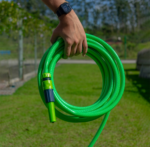 Imagen de Kit manguera jardín 15mt Flex verde VIQUA