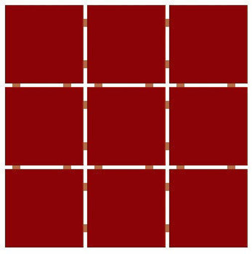 Imagen de Caja cerámica revestimiento rojo 10X10 en plancha 30X30 (2,07m2/caja) CERAL