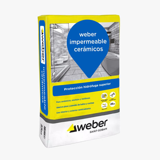 Imagen de Adhesivo p/ceramica impermeable 25KG WEBER