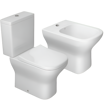 Imagen de Juego de loza Axis (inodoro con mochila dual a 25 cm y bidet) blanco Axis DECA