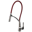 Imagen de Grifo cocina con extensible rojo acero inox. FIMETA