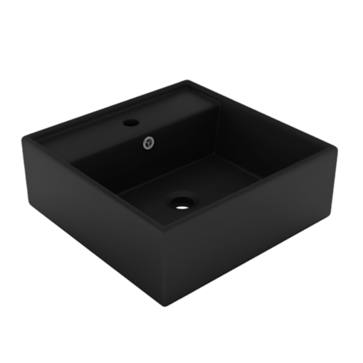 Imagen de Lavatorio apoyo cuadrado 38x38x13 c/mesada negro mate DMC