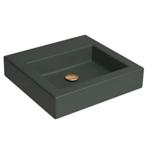 Imagen de Lavatorio de apoyo rectangular 43x45 verde mate DECA