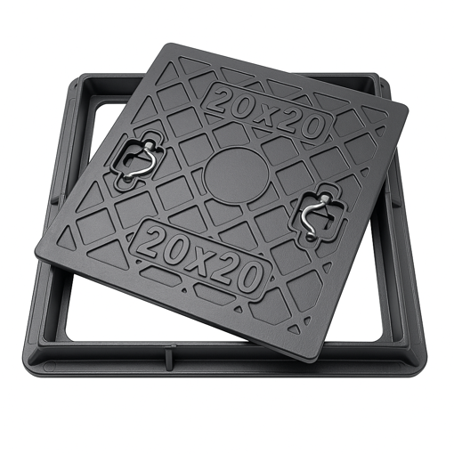 Imagen de Tapa y marco lisa resina 20X20 (LIGHT DUTY) peatonal LACHS