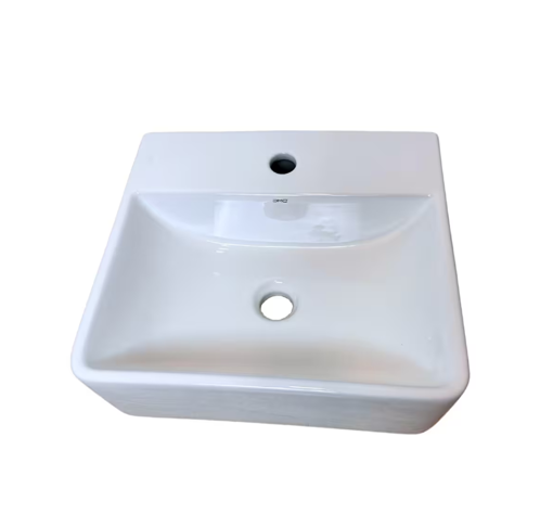 Imagen de LAVATORIO APOYO RECTANGULAR 42x39x13 C/RESPALDO  BLANCO DMC