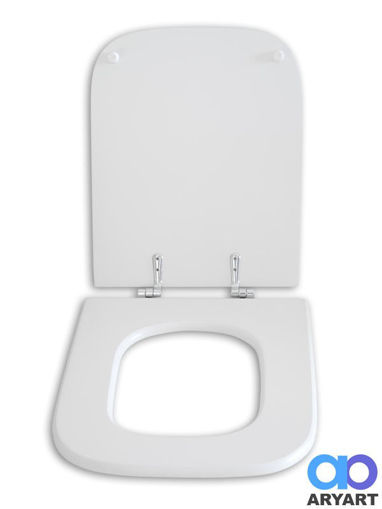 Imagen de Tapa inodoro Báltico herraje cromado blanco mate ARYART